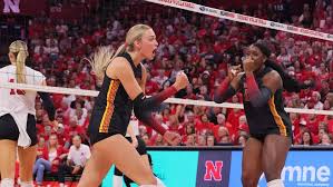 College volleyball match atmosphere