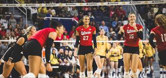 College volleyball match atmosphere
