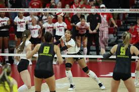 College volleyball match atmosphere